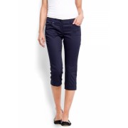 Mango Women's Capri Pocket Trousers Navy - Pants - $39.99 