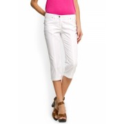 Mango Women's Capri Pocket Trousers White - Pants - $39.99 
