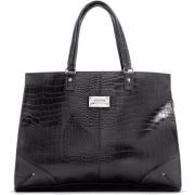 Mango Women's Cocodrile Texture Shopper Handbag Black - Hand bag - $47.99 