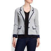 Mango Women's Contrasting Trim Blazer GUNMETAL GREY - Jacket - coats - $79.99 