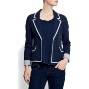 Mango Women's Contrasting Trim Blazer Navy - Jacket - coats - $79.99 