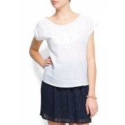 Mango Women's Embroidered Blouse White - Košulje - kratke - $44.99  ~ 285,80kn