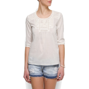 Mango Women's Embroidery Blouse Off-White - Košulje - kratke - $49.99  ~ 317,57kn