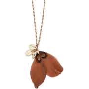 Mango Women's Feather And Shell Necklace - Ogrlice - $24.99  ~ 21.46€