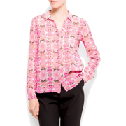 Mango Women's Floral Print Shirt FLUORINE PINK - Košulje - kratke - $59.99  ~ 381,09kn