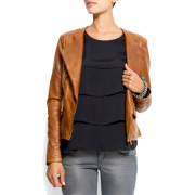 Mango Women's Leather Jacket Leather - Jacket - coats - $339.99 