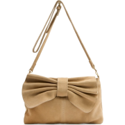 Mango Women's Leather Messenger Bow Handbag Beige - Messaggero borse - $89.99  ~ 77.29€