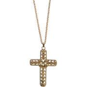 Mango Women's Long Cross Necklace - Necklaces - $19.99 
