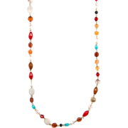Mango Women's Long Necklace Colored Beads - Necklaces - $24.99 