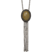 Mango Women's Long Oval Stone Necklace Beige - Necklaces - $24.99 