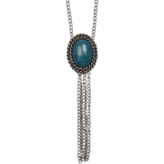 Mango Women's Long Oval Stone Necklace Turquoise - Necklaces - $24.99 