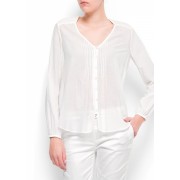 Mango Women's Loose-fit Shirt Off-White - Košulje - kratke - $54.99  ~ 349,33kn