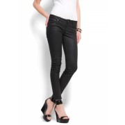 Mango Women's Metallic Effect Super Slim Jeans Black Denim - Jeans - $59.99 