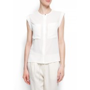 Mango Women's Oversize Pockets Blouse Off-White - Košulje - kratke - $39.99  ~ 254,04kn