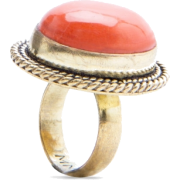Mango Women's Oversize Stone Ring Coral - Rings - $19.99 
