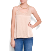 Mango Women's Relaxed-fit Racerback Blouse Beige - Košulje - kratke - $44.99  ~ 285,80kn