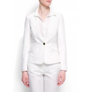 Mango Women's Relaxed-fit Smoking Blazer Off-White - Chaquetas - $84.99  ~ 73.00€