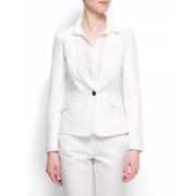 Mango Women's Relaxed-fit Smoking Blazer Off-White - Jacket - coats - $84.99 