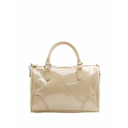 Mango Women's Shiny Bowling Handbag Beige - Hand bag - $59.99 