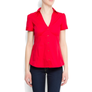 Mango Women's Short Sleeve Shirt Red - Košulje - kratke - $19.99  ~ 126,99kn