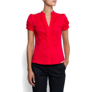 Mango Women's Short Sleeves Shirt Red - Košulje - kratke - $29.99  ~ 190,51kn