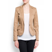 Mango Women's Slim-fit Cotton Blazer Beige - Jacket - coats - $69.99 