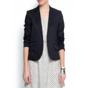Mango Women's Slim-fit Cotton Blazer Black - Jacket - coats - $69.99 