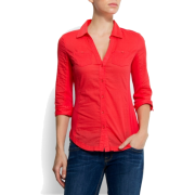 Mango Women's Slim-fit Shirt Coral - Košulje - kratke - $39.99  ~ 254,04kn