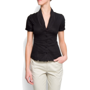 Mango Women's Slim-fit Short Sleeves Shirt Black - Košulje - kratke - $21.99  ~ 139,69kn