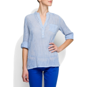 Mango Women's Striped Shirt Blue - Košulje - kratke - $39.99  ~ 254,04kn