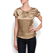 Mango Women's Teardrop Closure Blouse Stone - Košulje - kratke - $39.99  ~ 254,04kn