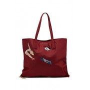Marc Jacobs Vintage Collage Wingman Tote Bag, Dark Cherry - Kleine Taschen - $395.00  ~ 339.26€