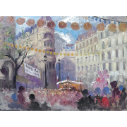 Marcelle Krier Lambrette 1930s painting - Ilustracije - 