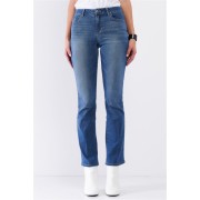 Medium Blue Denim High Waisted Skinny Boot Recycled Jeans - Jeans - $21.56 