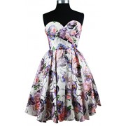 Meier Women's Print Strapless Sweetheart Short Homecoming Dress - sukienki - $139.00  ~ 119.39€