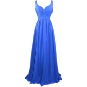 Meier Women's Sleeveless Chiffon V-Neck Bridesmaid Evening Dress - Obleke - $79.99  ~ 68.70€