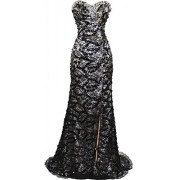 Meier Women's Strapless Beaded Black Lace Prom Formal Dress - Платья - $79.99  ~ 68.70€