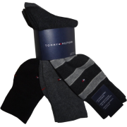 Men's Tommy Hilfiger 3 Pack of Socks Grey Striped/Grey/Black - Donje rublje - $34.00  ~ 29.20€