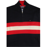 Men's Tommy Hilfiger Long Sleeve Pullover Sweater Blue Red and White Size XXL - Pullovers - $85.00 