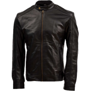 Men Black Racer Leather Jacket Outfit - Jacket - coats - $243.00 