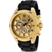 Mens I By Invicta Rubber Chronograph Gold Tone Rotating Bezel Date Watch Ibi-10015-003 - Watches - $79.95 