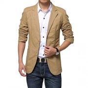 Mens Casual 2 Buttons Slim Fit Jacket Autumn Cotton Blazer Sport Coat - Srajce - kratke - $29.99  ~ 25.76€
