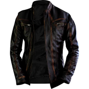 Men’s Dark Brown Retro Motorcycle Leather Jacket - Jacket - coats - 230.00€  ~ $267.79