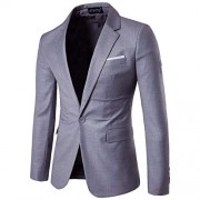 Men's Suit Jacket One Button Slim Fit Sport Coat Business Daily Blazer - Shirts - $47.99  ~ £36.47