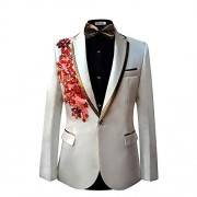 Mens Suits Notched Lapel One-Button Wedding Party Blazer Dinner Jacket and Pants - Suits - $62.99 