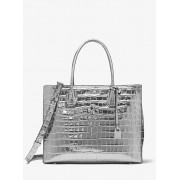 Mercer Metallic Crocodile-Embossed-Leather Tote - Hand bag - $358.00 