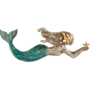 Mermaid Faux Weathered Wood Wall Plaque - イラスト - $29.99  ~ ¥3,375