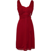 Mesh Wrap Dress Rhinestone Pin Prom Party Formal Bridesmaid Gown Red - Dresses - $64.99 