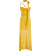Mesh Cowl Neck Dress - Haljine - 