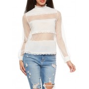 Mesh Crochet Trim Top - Top - $14.97  ~ 12.86€